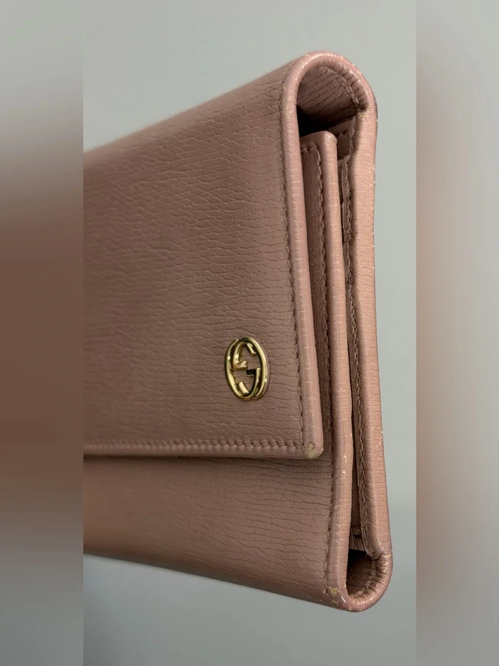 Gucci Old Rose Leather Interlocking G Continental Wallet
